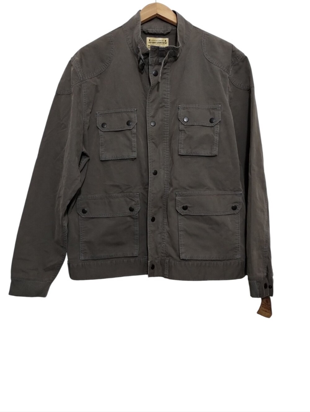 Lucky Brand Men's XXL Utility Field Jacket Olive Full Zip Button Preppy